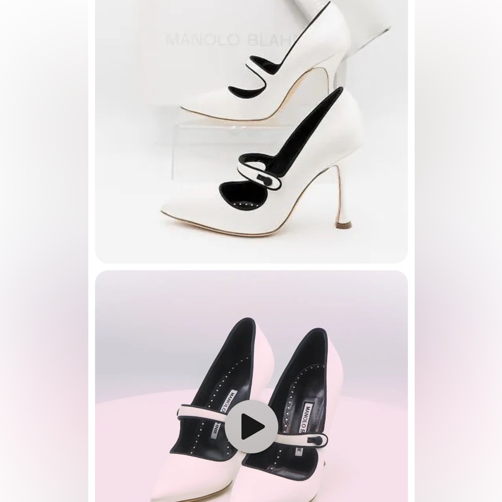 Manolo Blahnik White and Black Heels